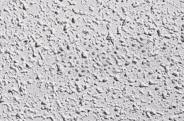 Popcorn ceiling. Photo of a section of "popcorn" ceiling tiling, which may contain asbestos.
